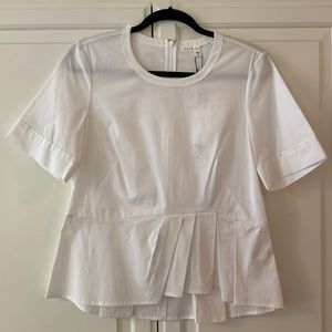 Veronica Beard NWT white peplum top